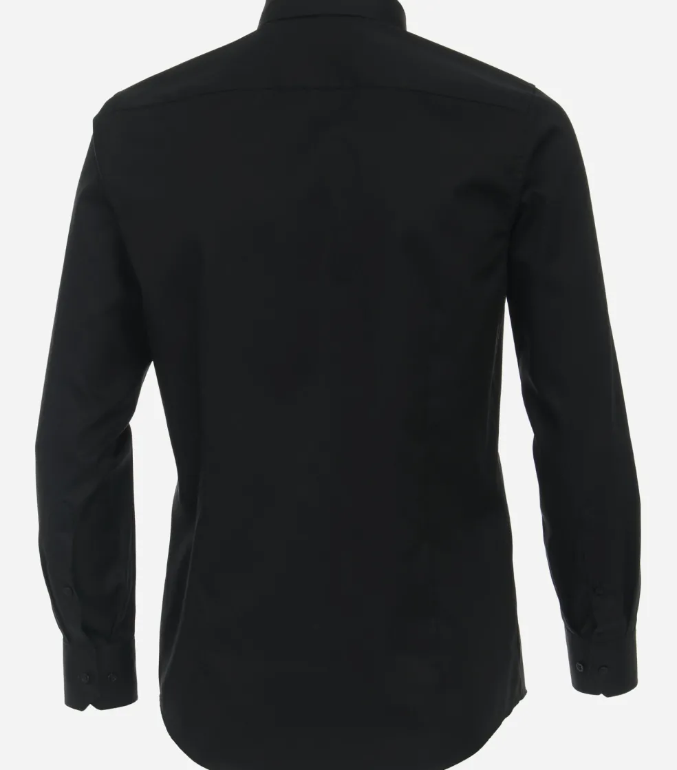 VENTI modern fit overhemd, mouwlengte 72 cm, twill, zwart
