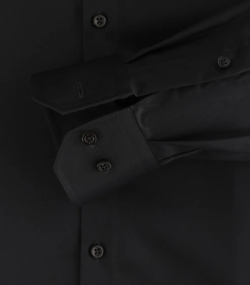 VENTI modern fit overhemd, mouwlengte 72 cm, twill, zwart