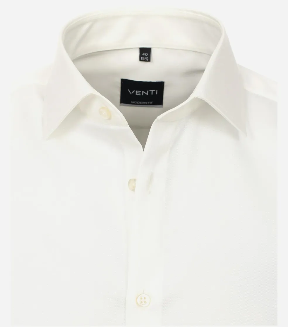 VENTI modern fit overhemd, mouwlengte 7, twill, beige