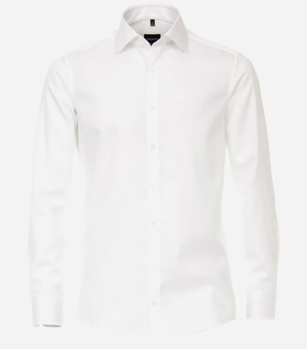 VENTI modern fit overhemd, mouwlengte 7, twill, wit