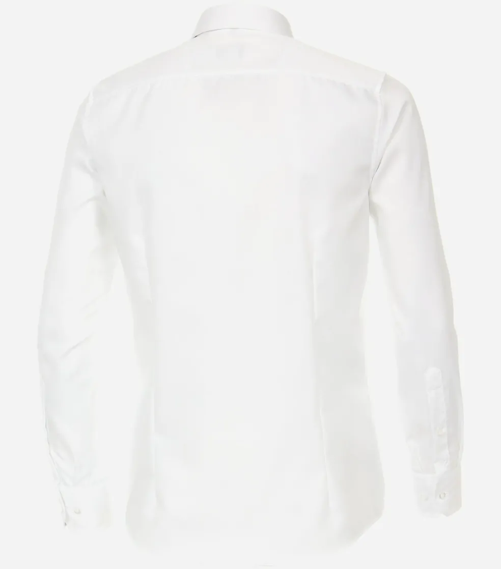VENTI modern fit overhemd, mouwlengte 7, twill, wit