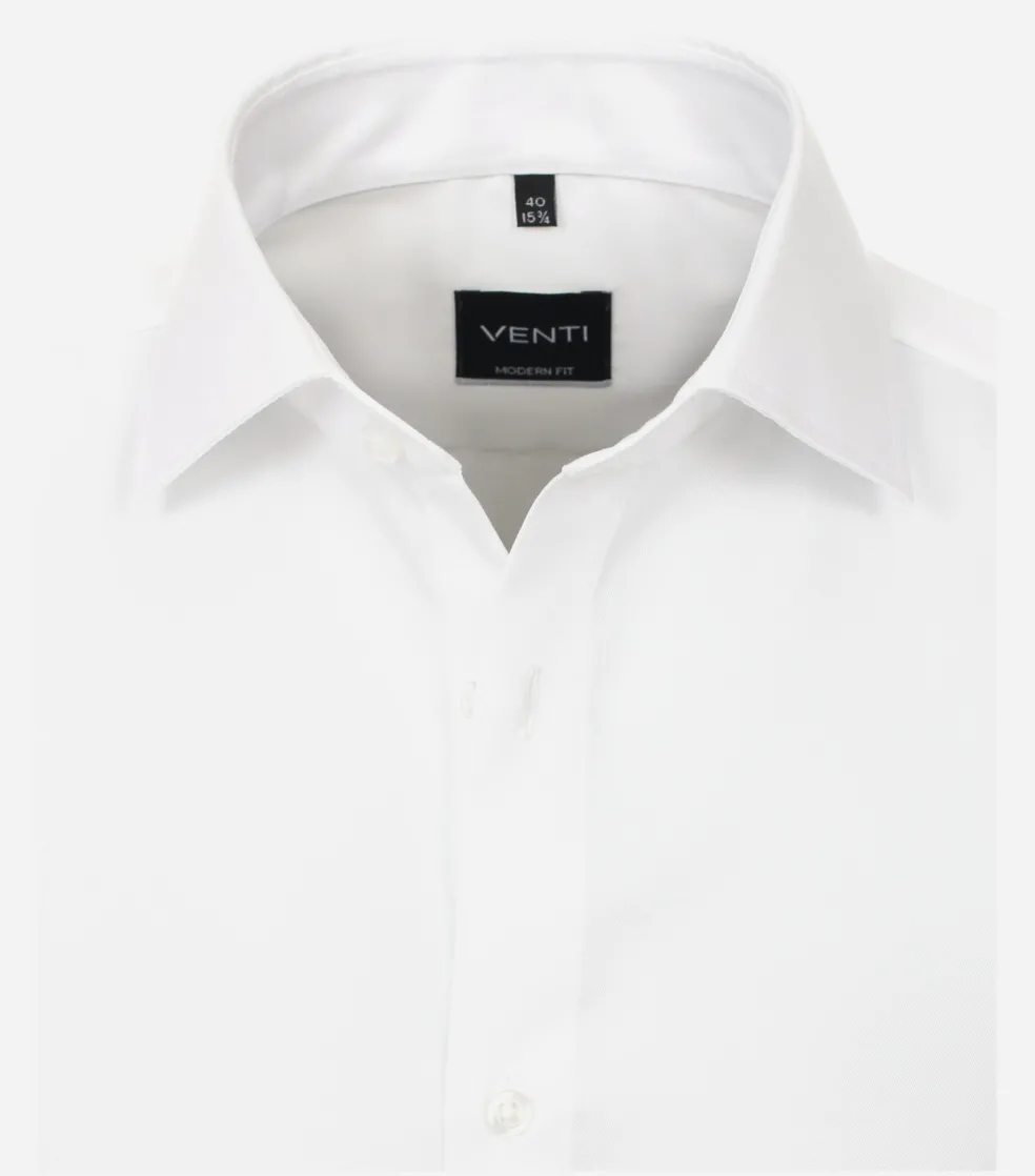 VENTI modern fit overhemd, mouwlengte 7, twill, wit