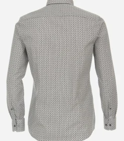 VENTI modern fit overhemd, popeline, antraciet dessin
