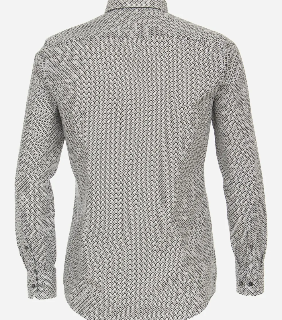 VENTI modern fit overhemd, popeline, antraciet dessin