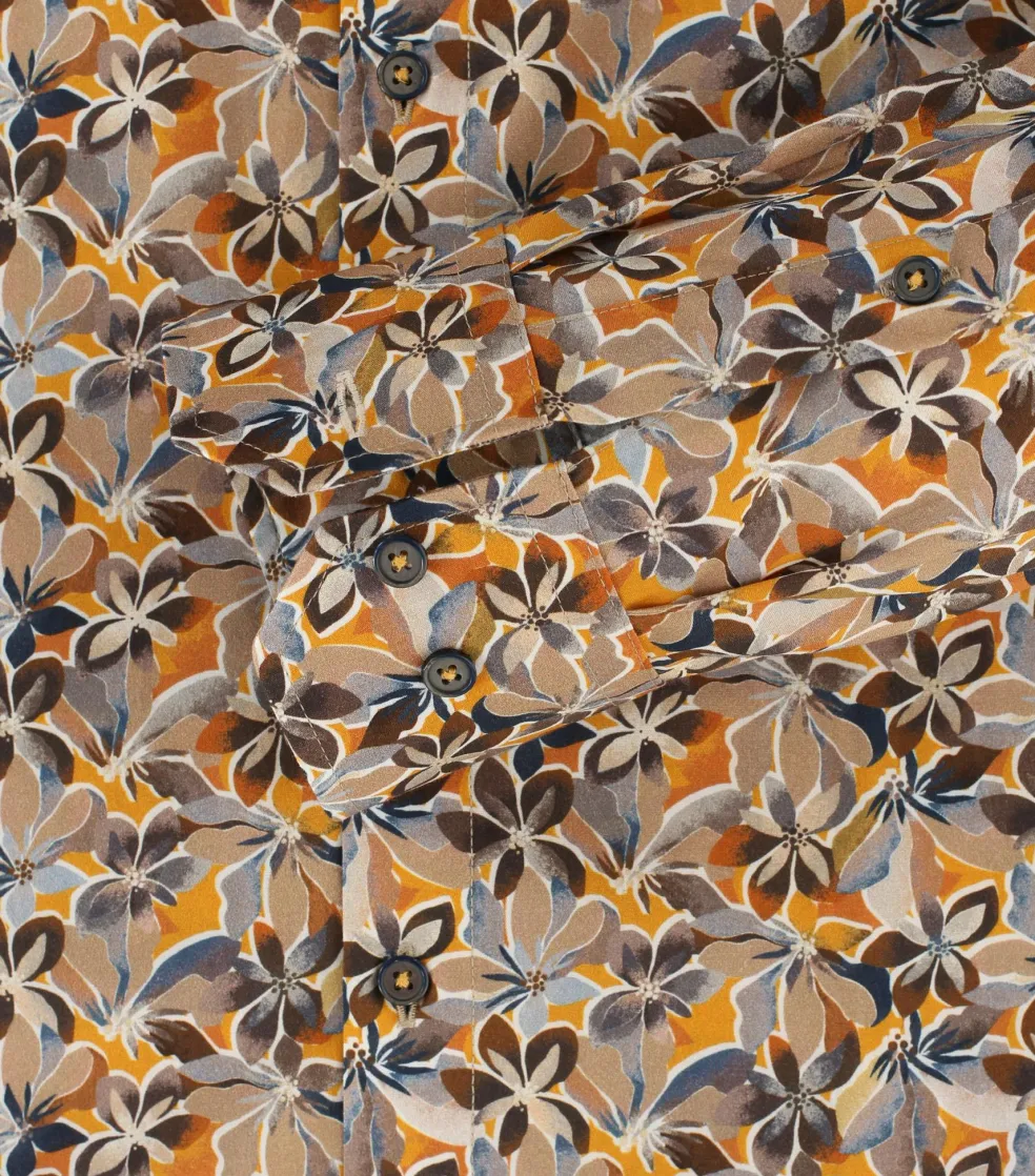 VENTI modern fit overhemd, popeline, beige dessin