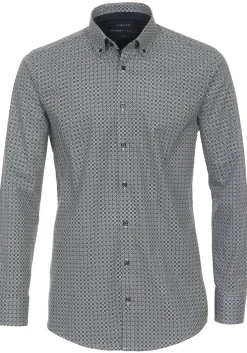 VENTI modern fit overhemd, popeline, blauw dessin