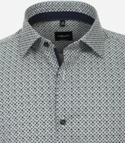 VENTI modern fit overhemd, popeline, groen dessin