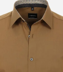 VENTI modern fit overhemd, popeline, okergeel