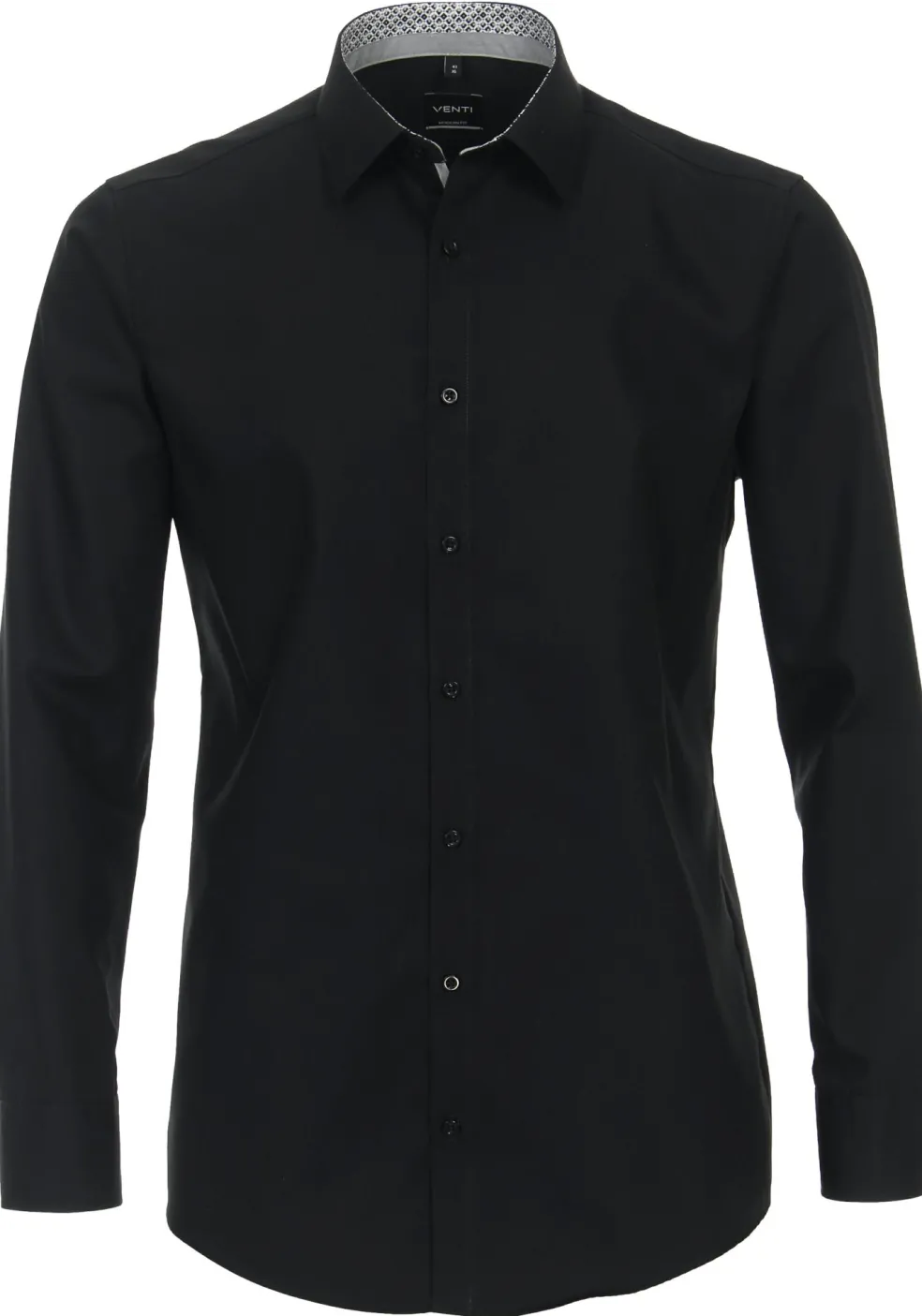 VENTI modern fit overhemd, popeline, zwart