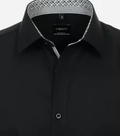 VENTI modern fit overhemd, popeline, zwart