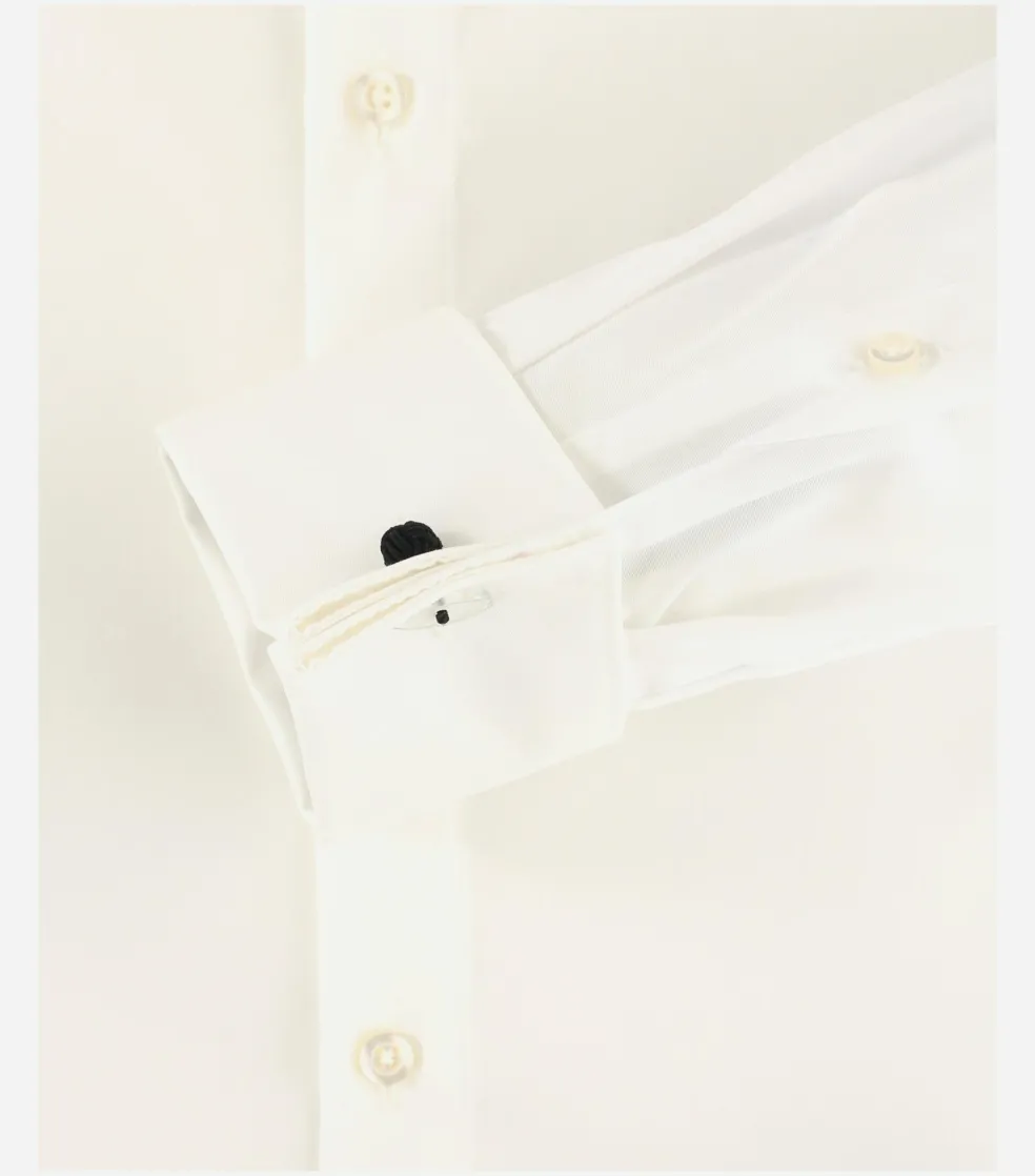 VENTI modern fit overhemd, popeline, beige met dubbele manchet