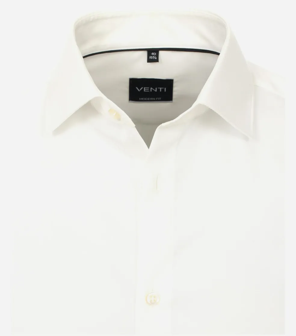 VENTI modern fit overhemd, popeline, beige met dubbele manchet