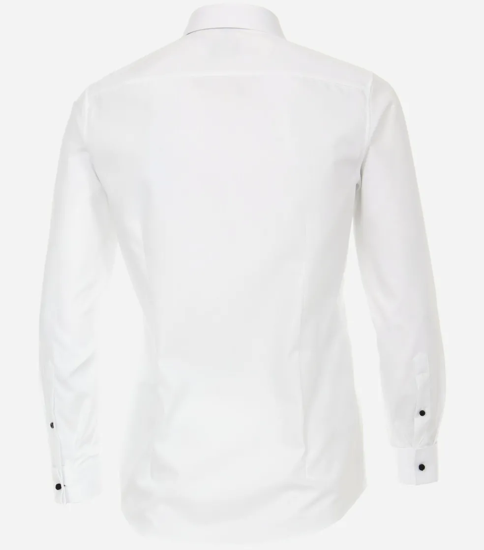 VENTI modern fit overhemd, popeline, wit met dubbele manchet