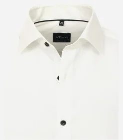 VENTI modern fit overhemd, popeline, wit met dubbele manchet