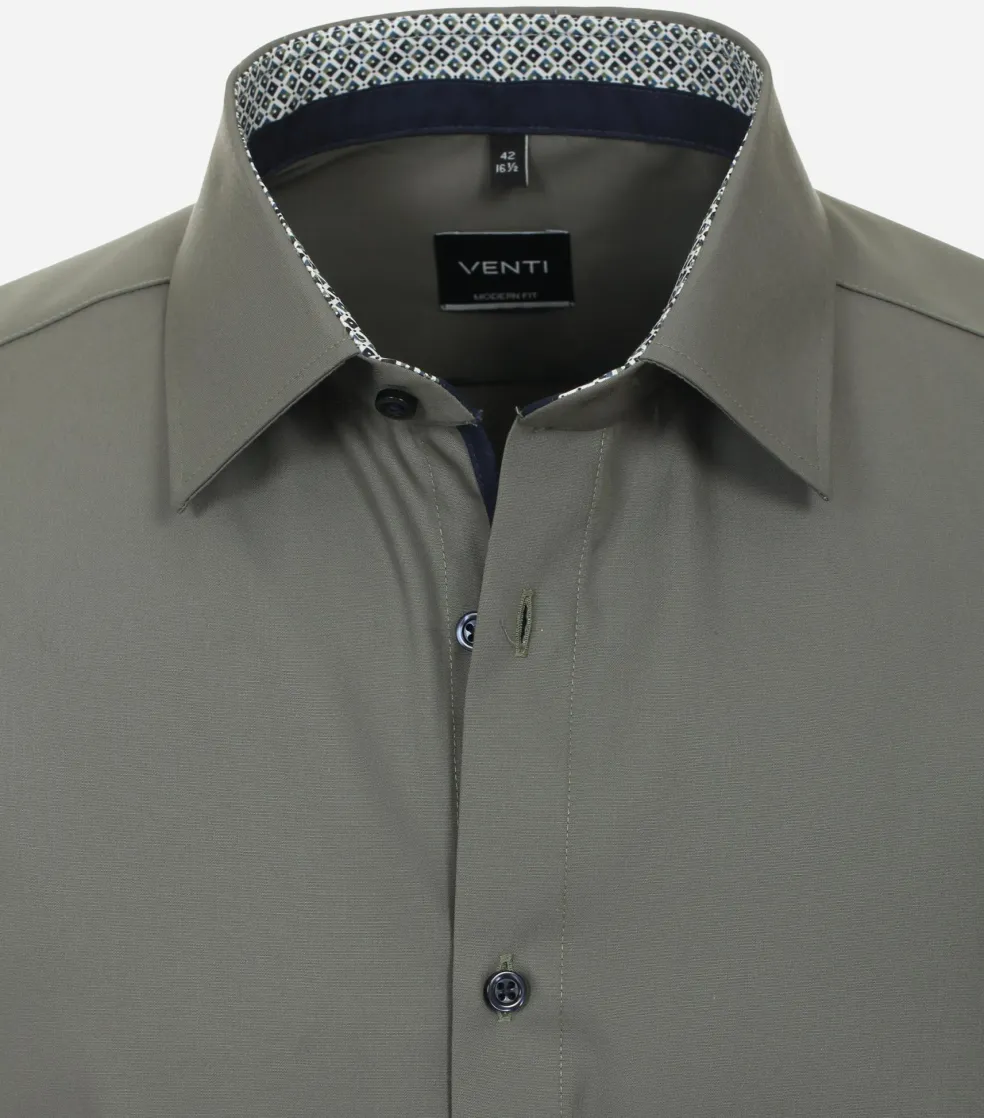VENTI modern fit overhemd, popeline, groen
