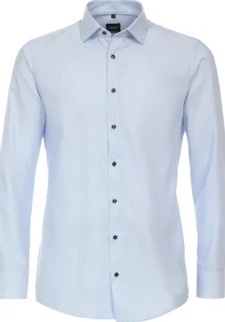 VENTI modern fit overhemd, structuur, blauw