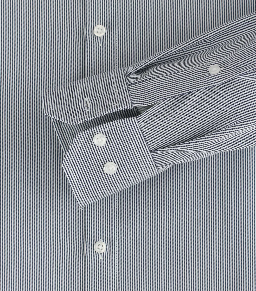VENTI modern fit overhemd, twill, blauw gestreept