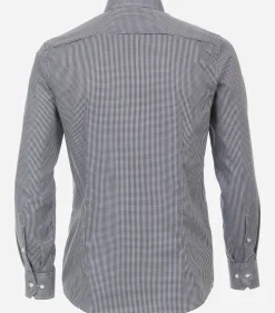 VENTI modern fit overhemd, twill, blauw met wit geruit