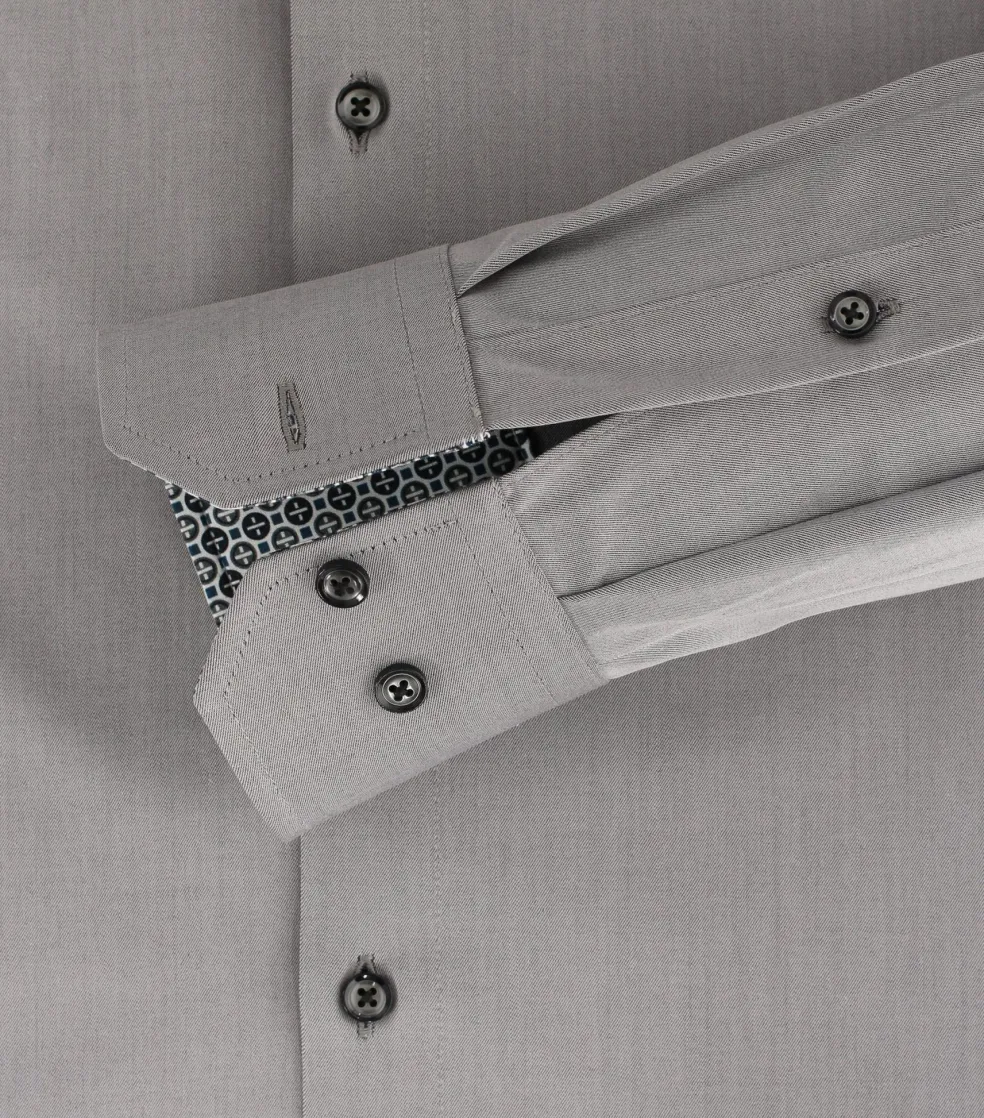 VENTI modern fit overhemd, twill, grijs