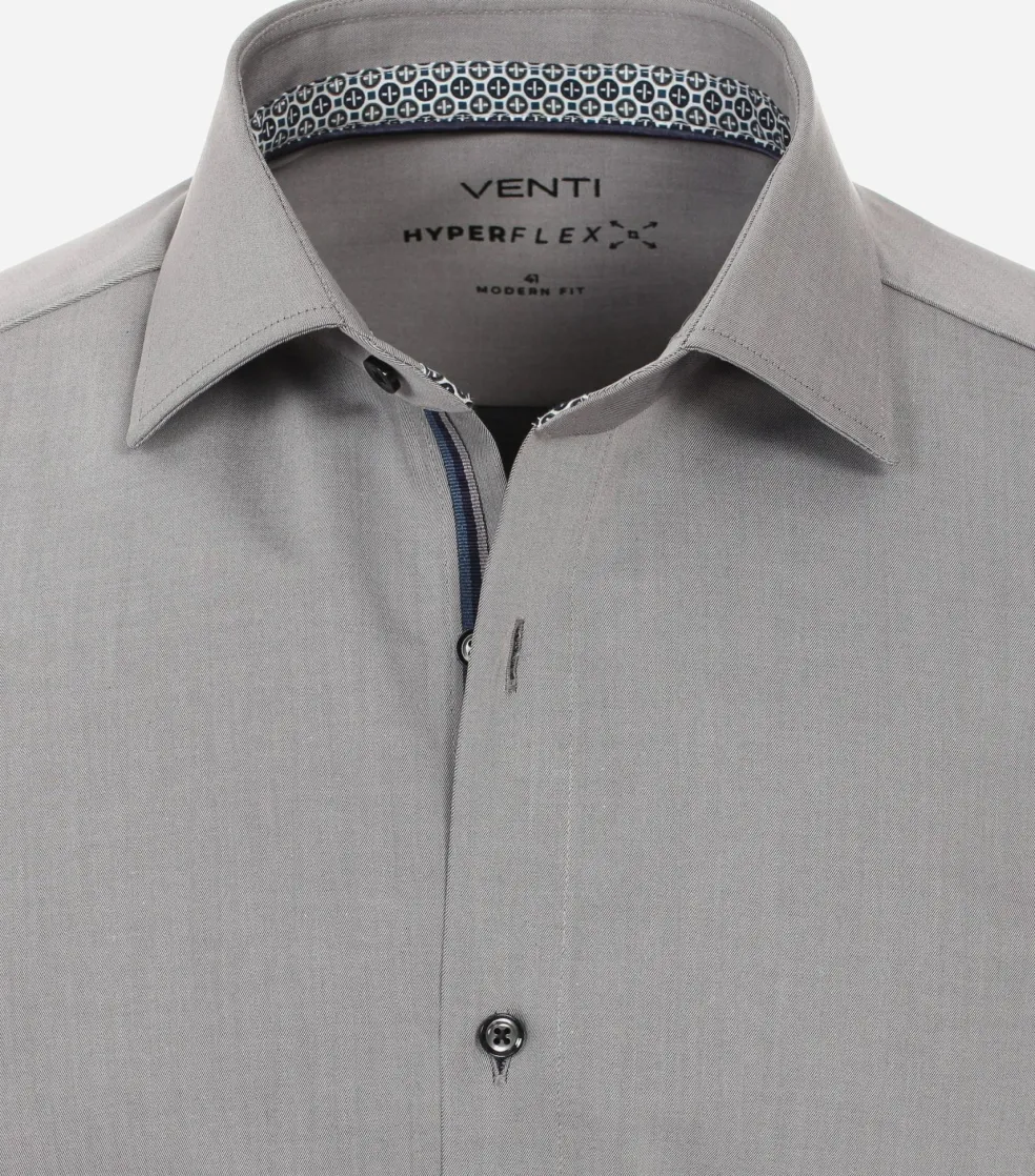 VENTI modern fit overhemd, twill, grijs