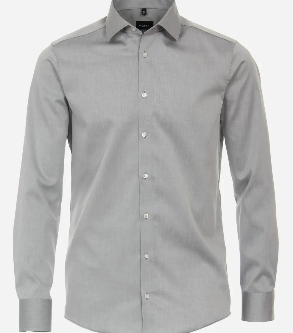 VENTI modern fit overhemd, twill, grijs