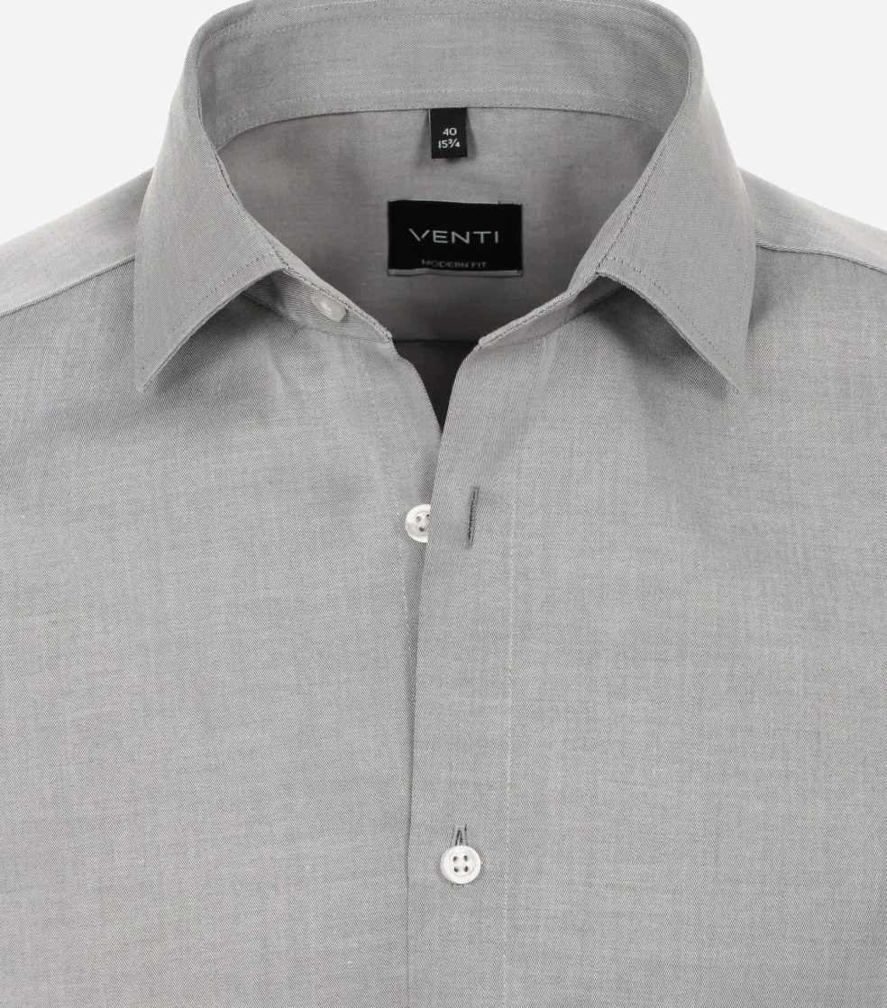 VENTI modern fit overhemd, twill, grijs