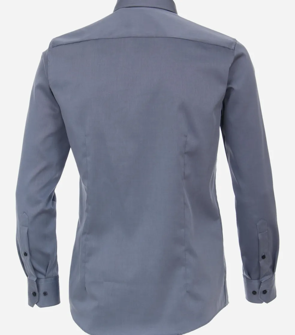 VENTI modern fit overhemd, twill, grijsblauw