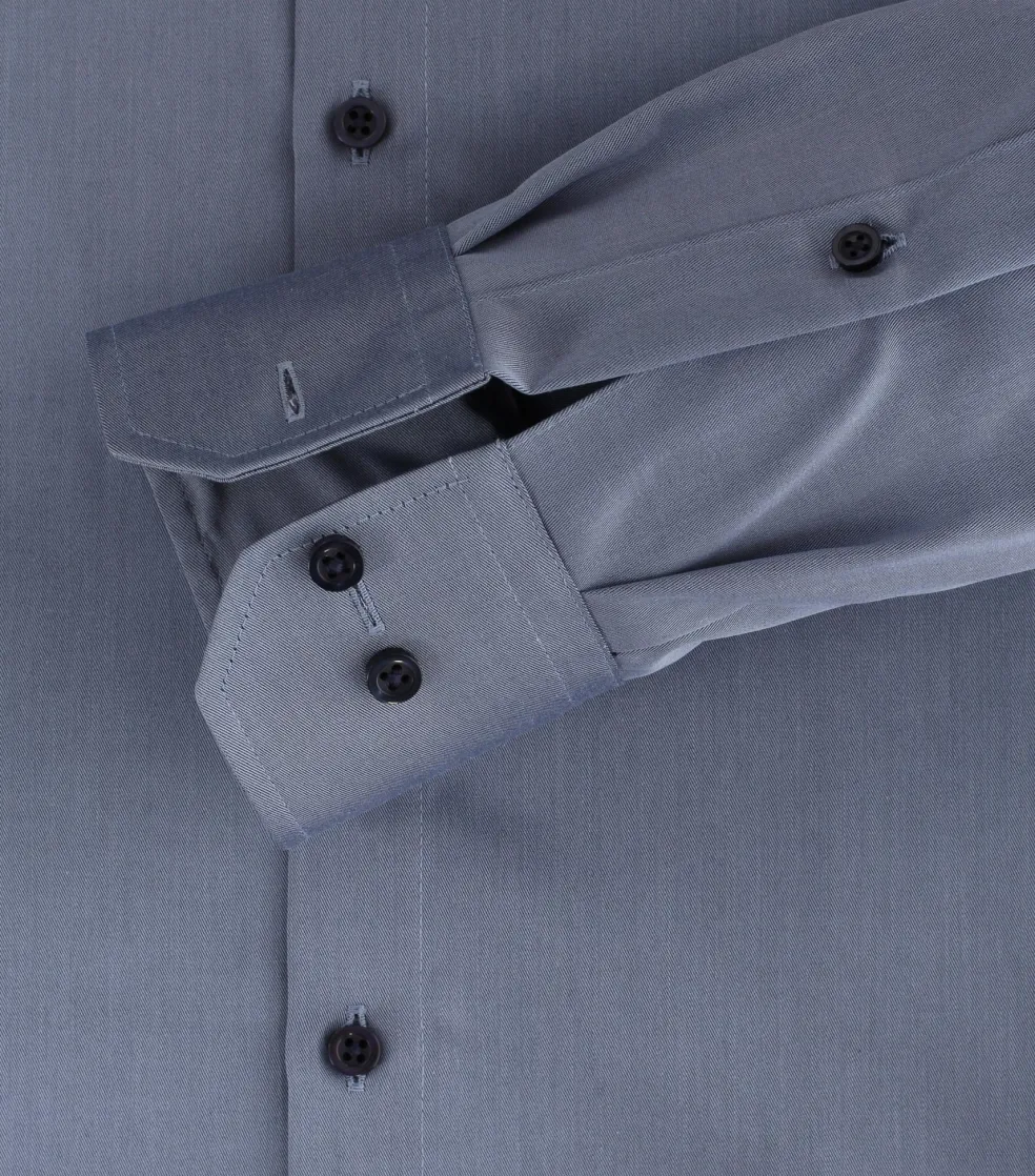 VENTI modern fit overhemd, twill, grijsblauw