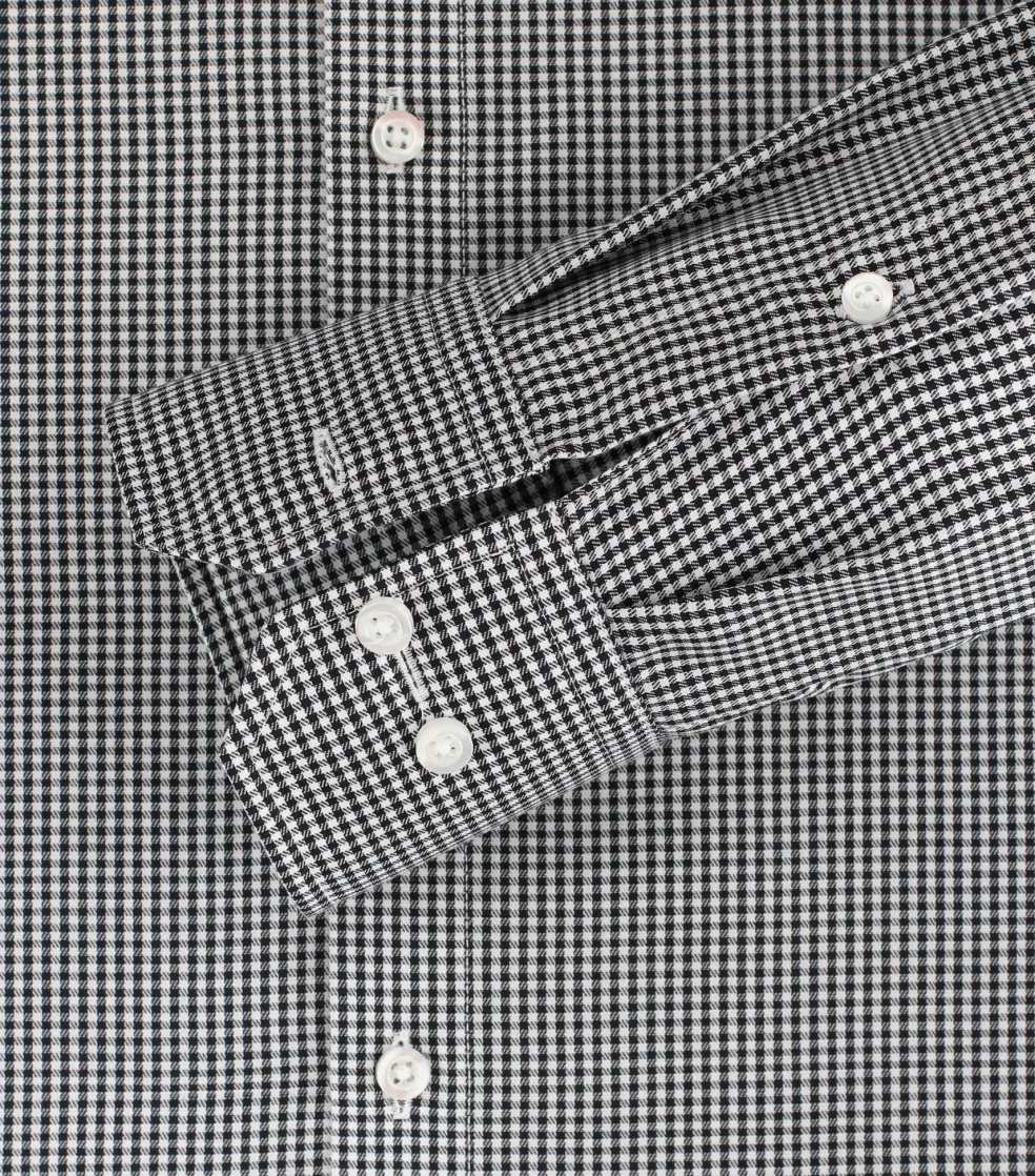 VENTI modern fit overhemd, twill, zwart met wit geruit