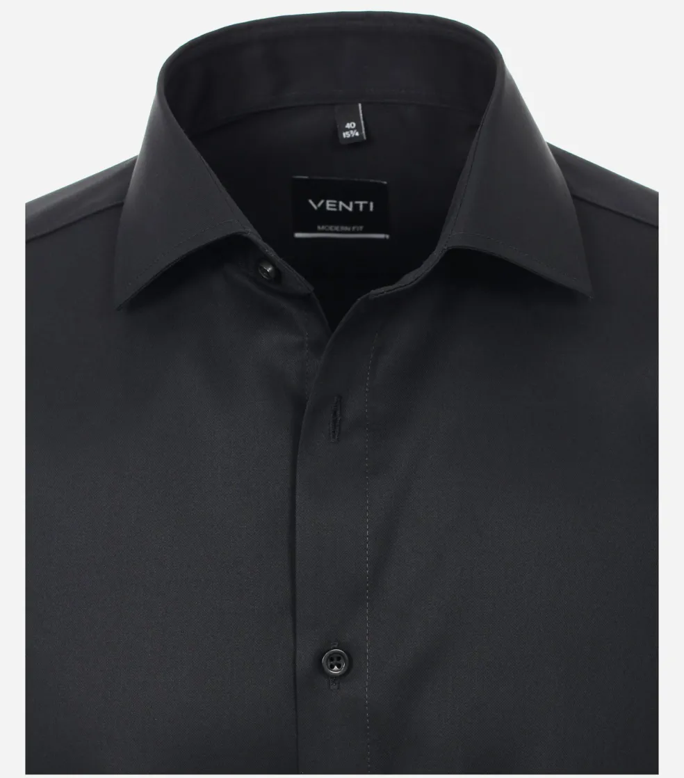 VENTI modern fit overhemd, twill, zwart