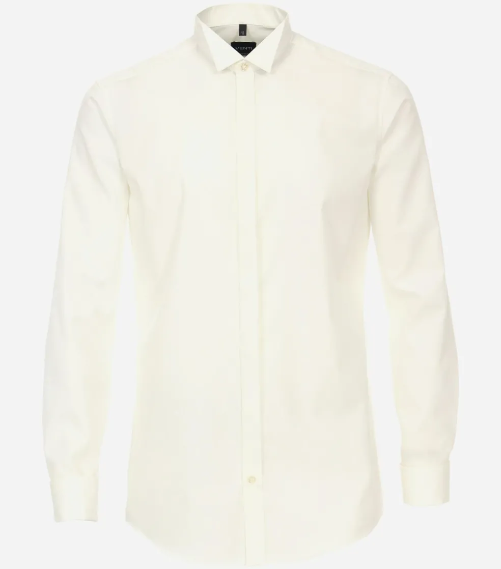 VENTI modern fit smoking overhemd, popeline, beige