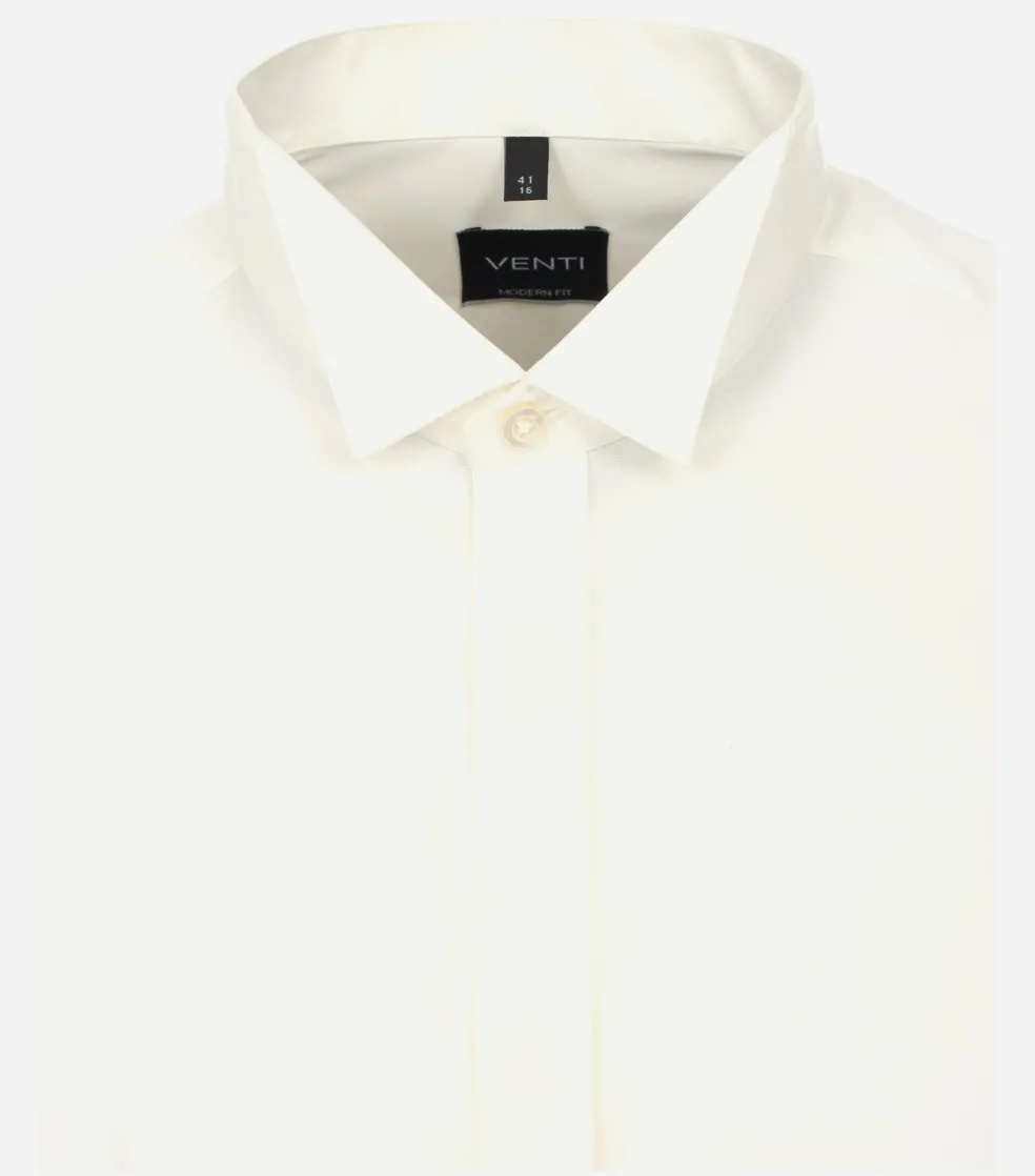 VENTI modern fit smoking overhemd, popeline, beige