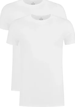 VENT strak model T-shirt O-hals (2-pack), wit