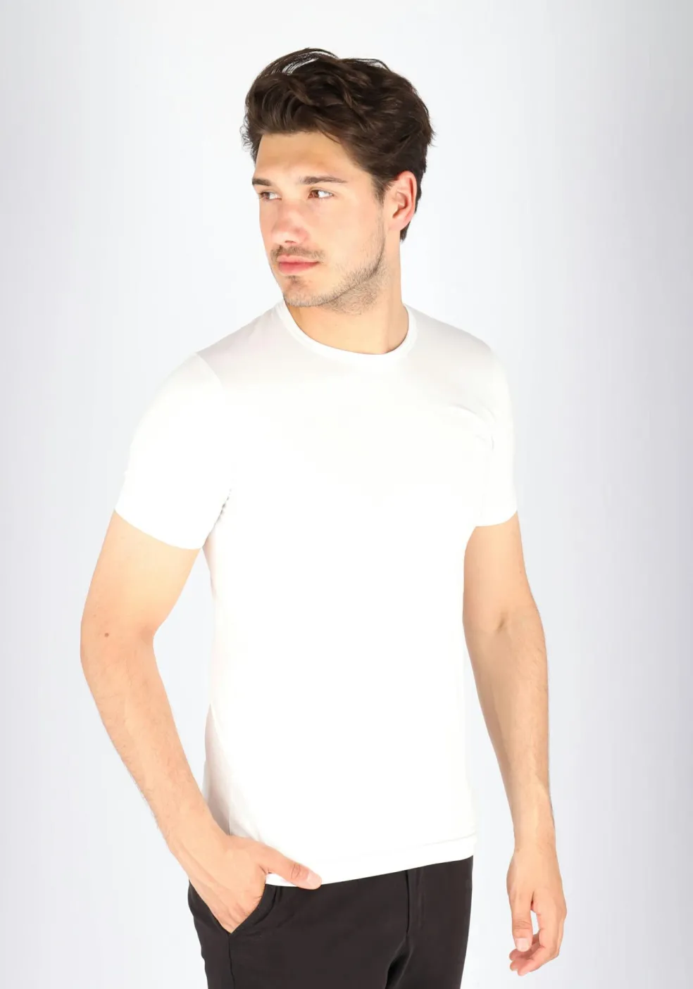 VENT strak model T-shirt O-hals (2-pack), wit