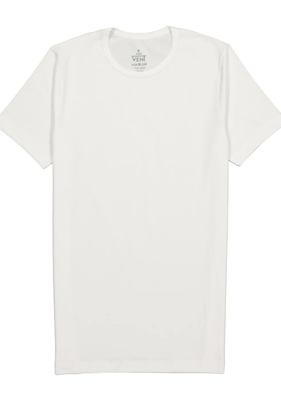 VENT strak model T-shirt O-hals (2-pack), wit
