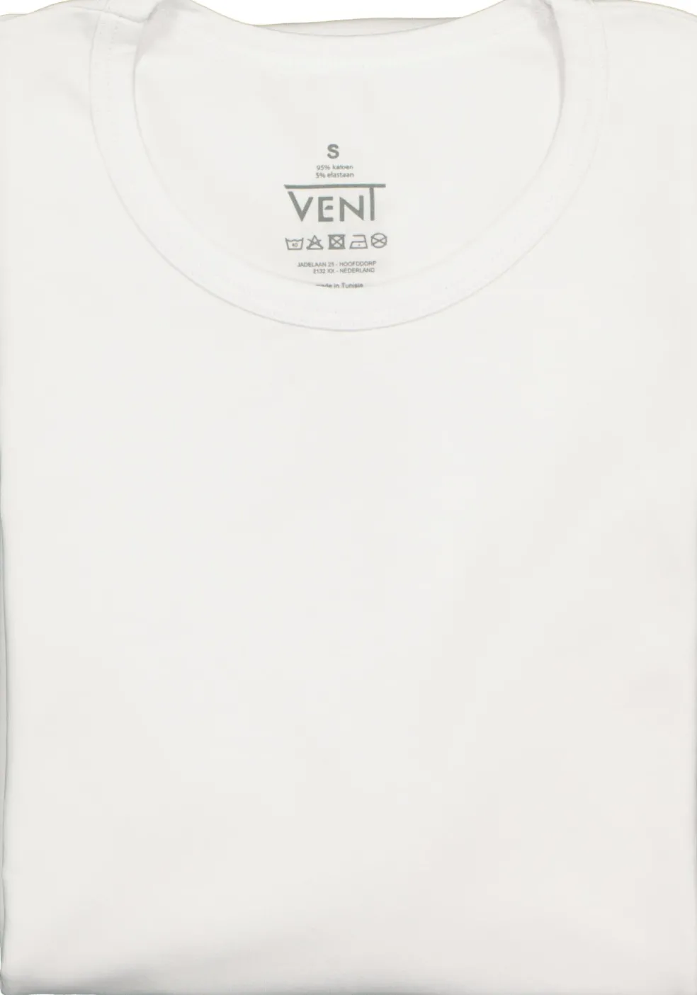 VENT strak model T-shirt O-hals (2-pack), wit